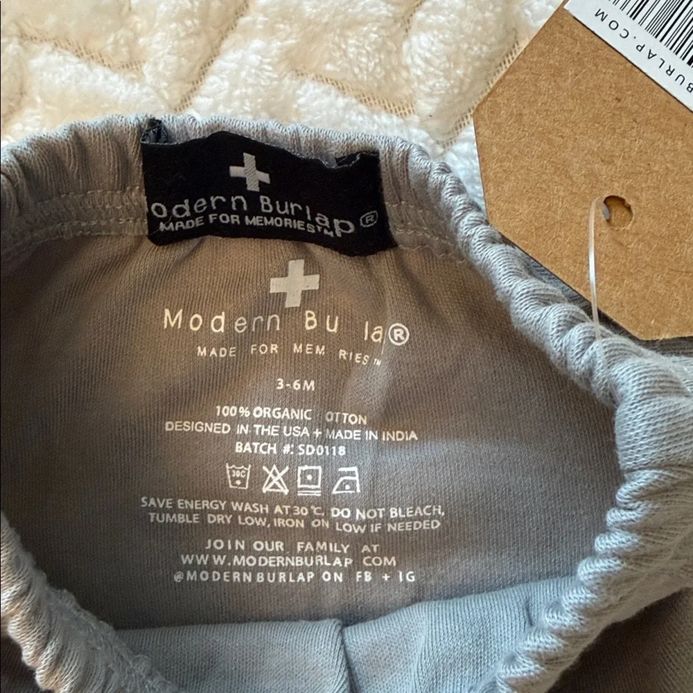 Modern burlap Gray Kids Bloomers 3-6 M 100% organic cotton